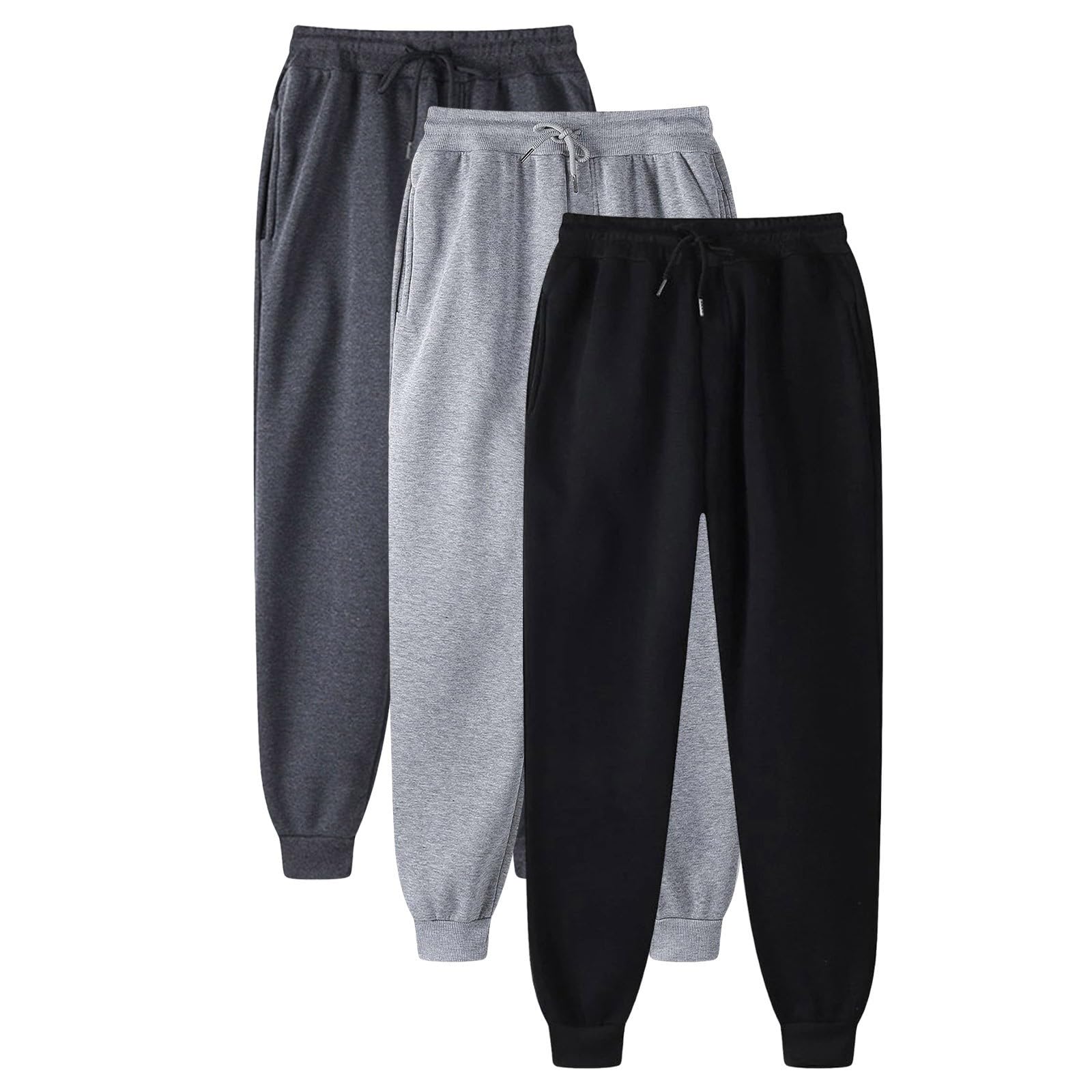 3 szt. męskie spodnie dresowe moda na co dzień jednolity kolor męskie joggery luźny krój modne męskie spodnie wiązane stopy joggery spodnie sportowe