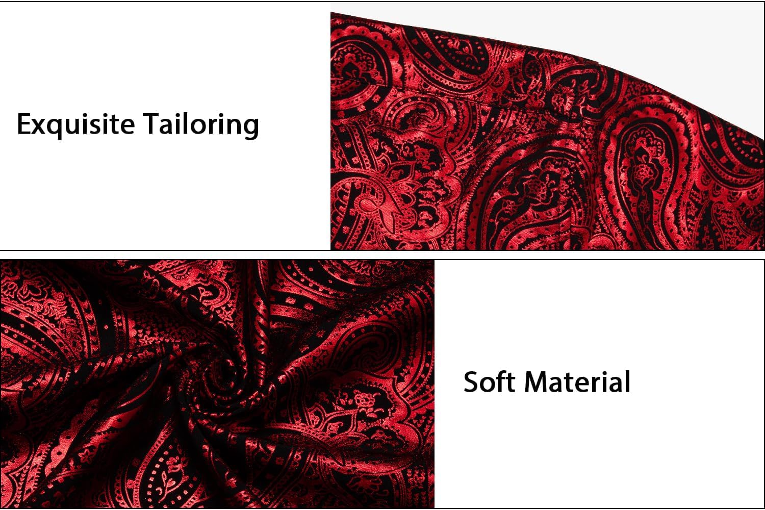 DiBanGu Mens Paisley Dress Shirt Luxury Printed Long Sleeve Button Down Shirts Regular Fit Shiny Shirts for Wedding Prom - Image 5