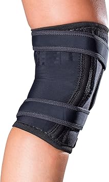 DonJoy Tru-Pull Lite Knee Brace for Patella Instabilities & Dislocations - Bifurcated Strap and Dual-Durometer Buttress, Small, Right