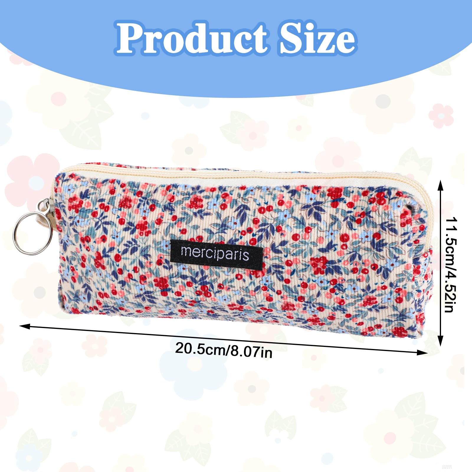 YUXIANLB Pen Pouch Portable Storage Bag 1PC Makeup Bag Office Supplies Organizer Cosmetic Bag Aesthetic Simple Store Sack Floral Quilted Pouch Cute Toiletry Bag With Zipper For Women Girl Organization - Image 3
