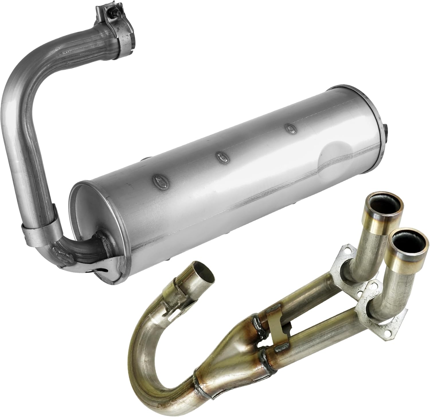 Caltric Exhaust Muffler And Exhaust Pipe with Gaskets Compatible with Yamaha Rhino 660 Yxr660 2004-2007