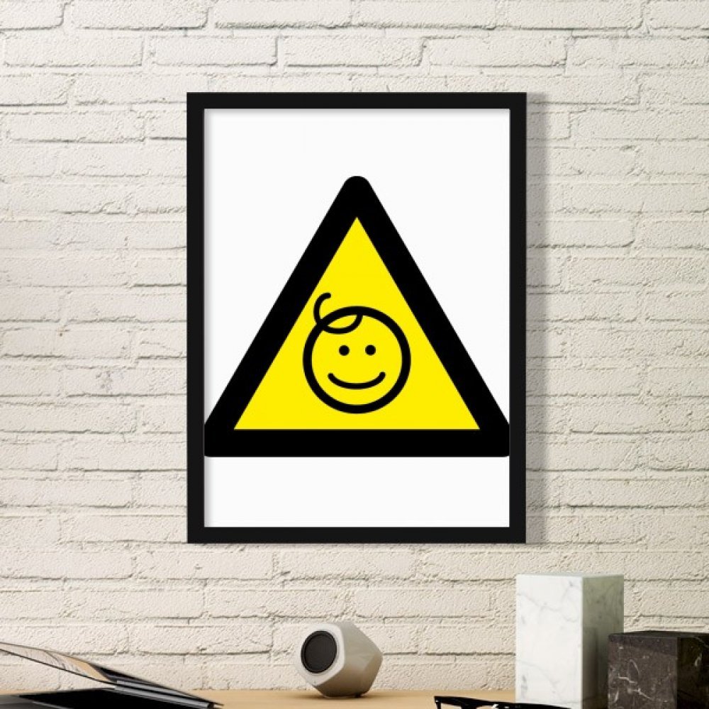 Peintures accueil s symbole enfants jaune triangle d'avertissement pour décoration murale