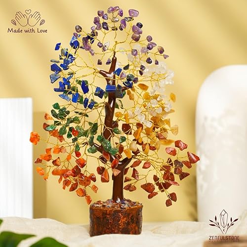 Miniatura 9 de Zenfulstone Árbol de la vida (alambre dorado de 7 chakras)
