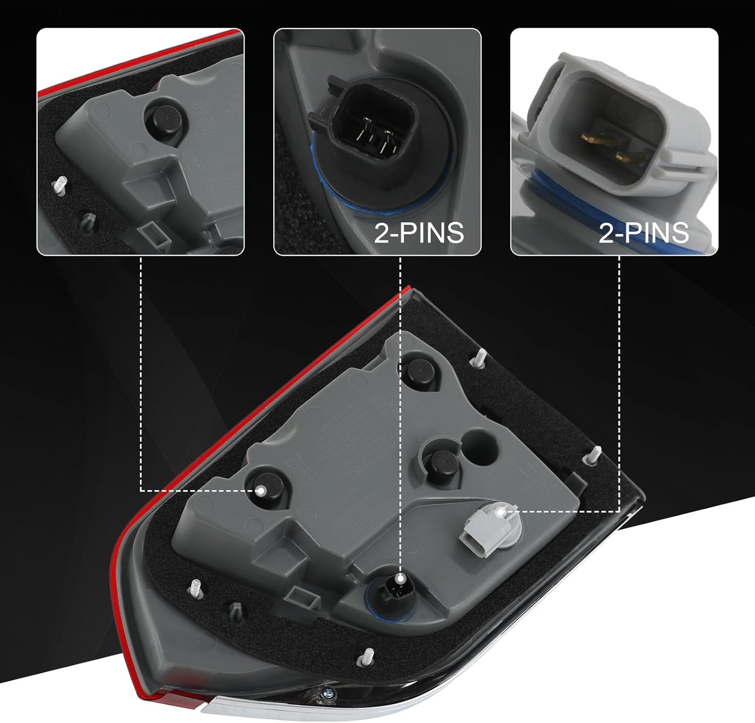 Tail Light Compatible with Jee-p Grand Cherokee 2014-2021, LH Left Driver Side Inner Taillight Replace 68110047AB CH2802105