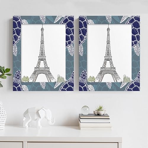 Miniatura 6 de TropicalLife Marco de fotos de tortuga marina de 8 x 10 pulgadas, para pared o mesa, decoración del hogar, marco de fotos de madera con estampado de