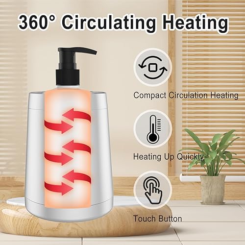 Miniatura 4 de Calentador de aceite de masaje con dispensador de dos botellas, calentador de loción digital, dispensador de calentador de aceite, calentador de