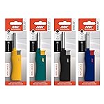 MK Candle Lighter, Butane Refillable Wind-Resistant Flame, Lighters, 4-Pack for BBQ, Camping, Indoor/Outdoor Use Random Color (New Hue)