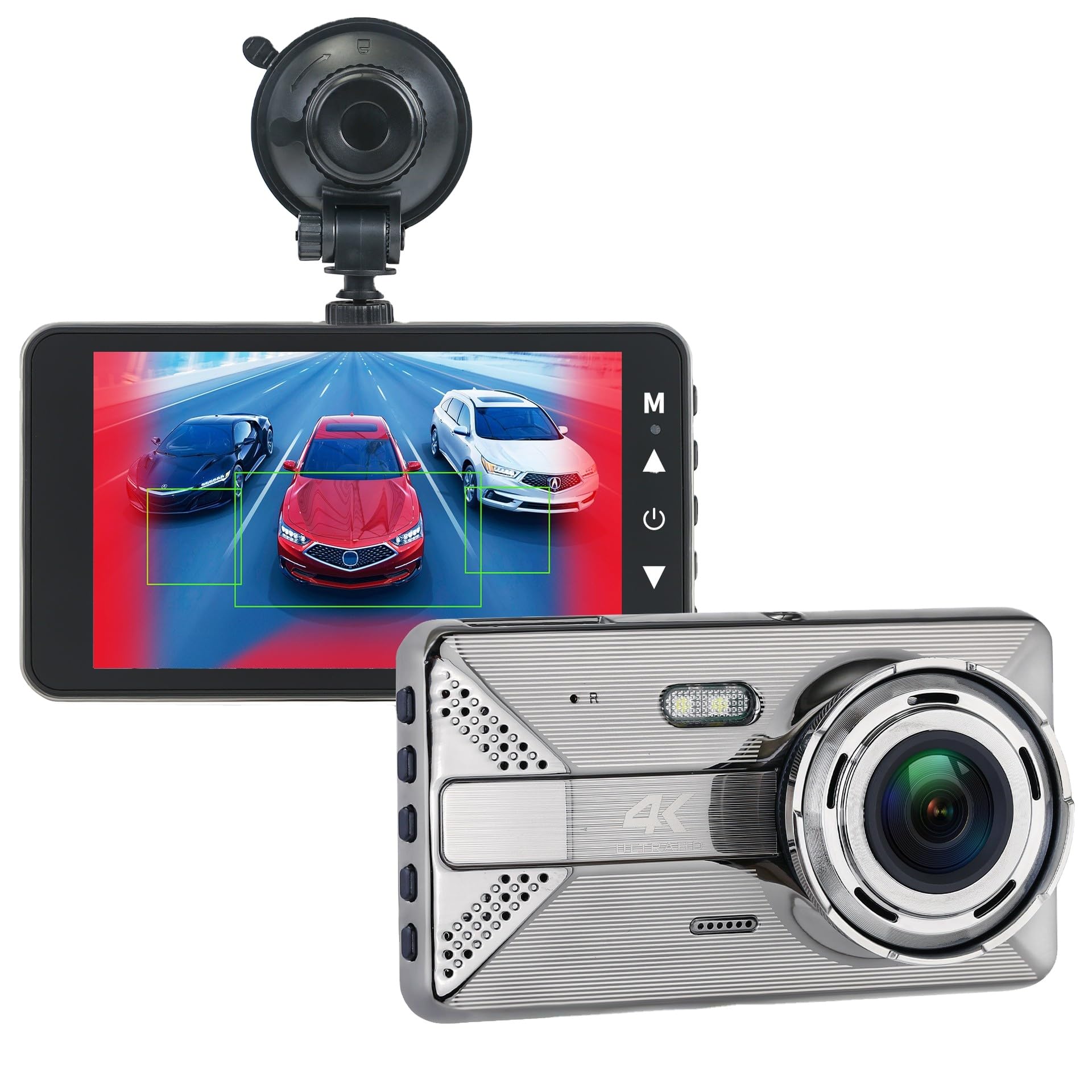 4K Dash Araç içi Çift Kameralı Video kaydedici