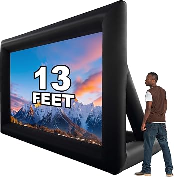 GYUEM 13 Feet Indoor and Outdoor Inflatable Blow up Mega Movie Projector Screen with Carry Bag for Front and Rear Projection
