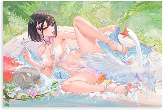 AI Japanese Anime, Sexy Girls, Cute Girls7 Canvas Poster Wall Art Decor Print Picture Paintings for Living Room Bedroom Decoration Unframe 12x18inch30x45cm