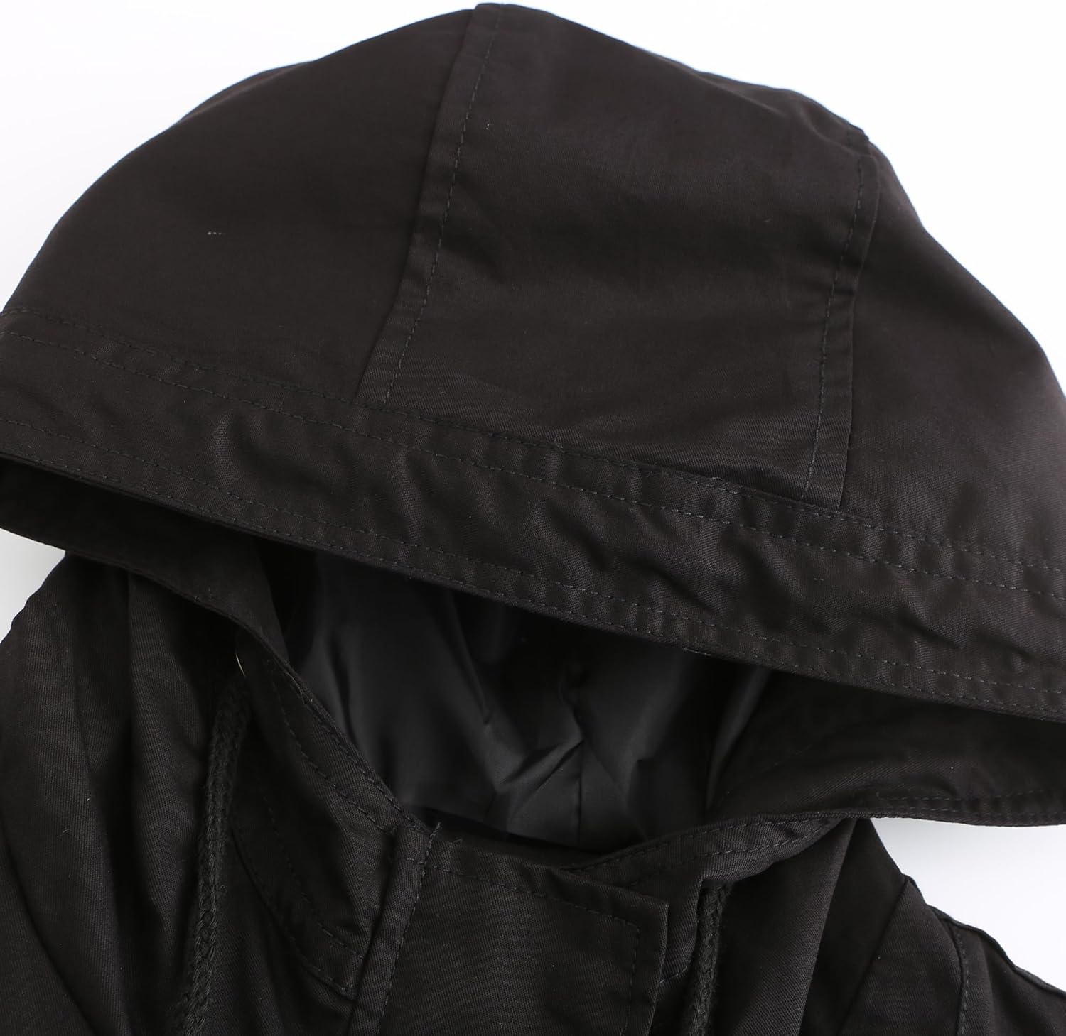 Women Trench Coat Windbreaker Zip Up Jacket With Pockets Casual Long Sleeve Outwear with Waist Drawstring - Image 9