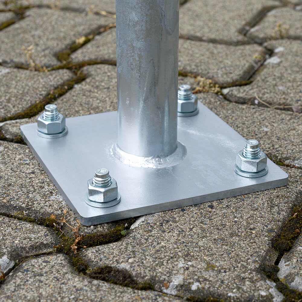 ROBUSTO Wegesperre, feuerverzinkt, aufdübeln, Stahl, Ø 4,2 cm, 90 x 80 cm, Art.-Nr. 70761 | Anlehnbügel | Fahrradanlehnbügel | Fahrradbügel