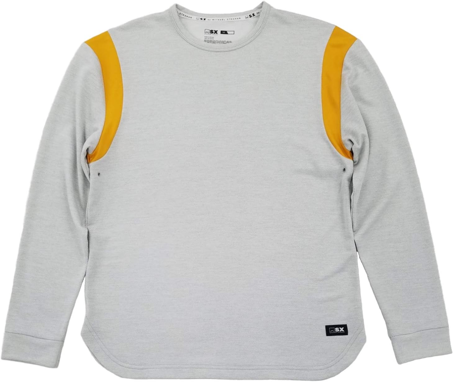 MSX by Michael Strahan Mens Gray Mango Premium Terry Active Long Sleeve Shirt