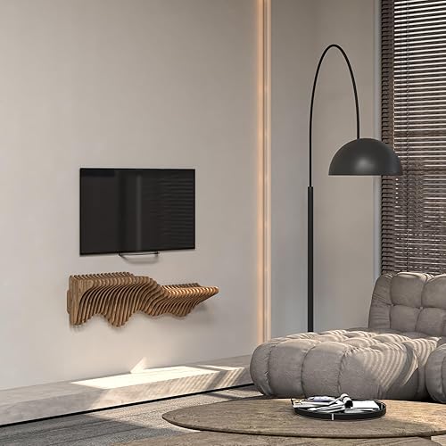 BATAMEX Parametric 36 inch Floating Shelf TV Unit Modern Geometric Wooden Wall P