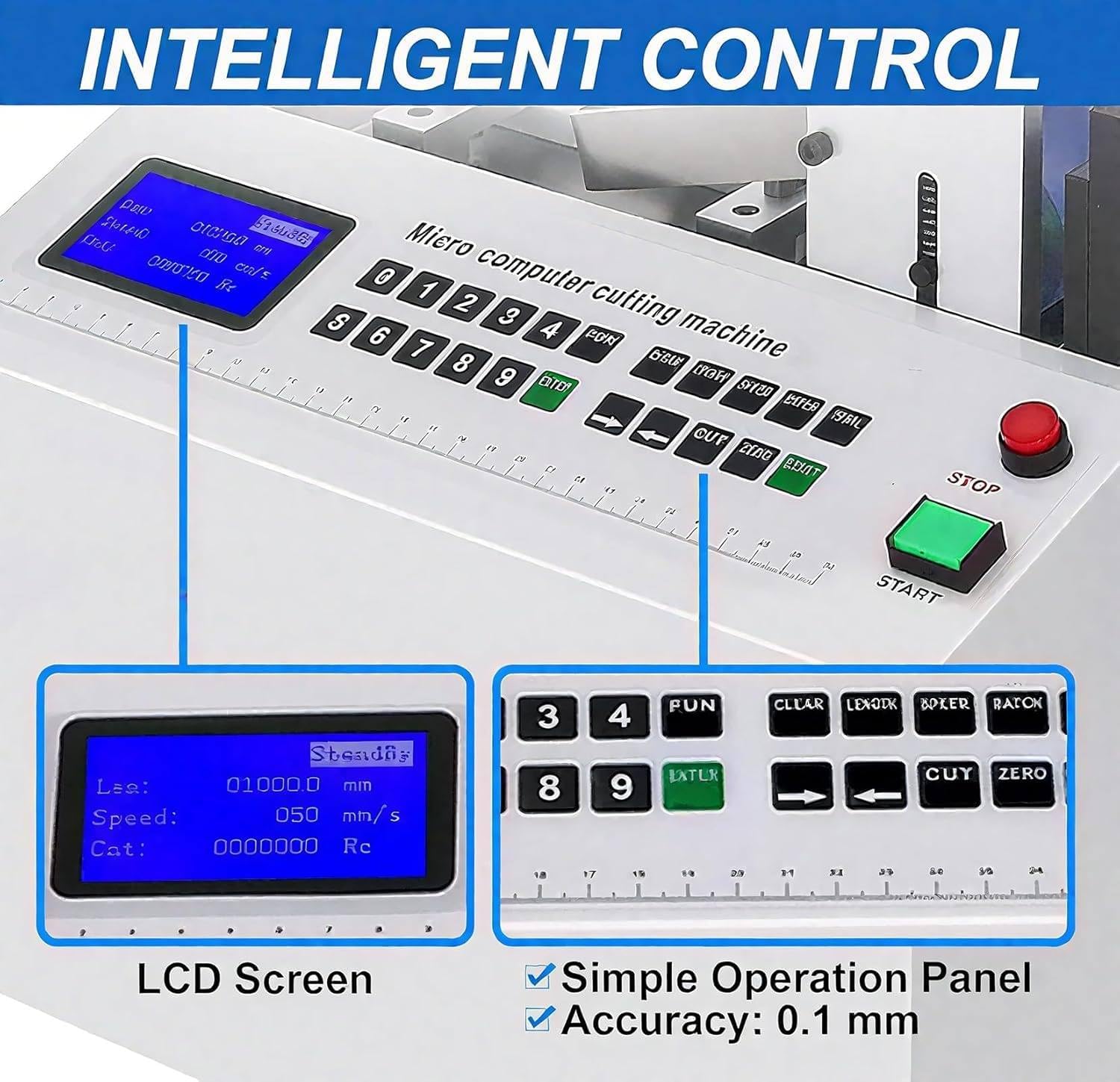 Automatic Electric Tube & Cable Cutter with Micro Computer Control,High Precision Cutting Machine for Heat Shrink Tubing,Fiberglass Sleeving,PVC,Hose and Various Plastic Sleeves