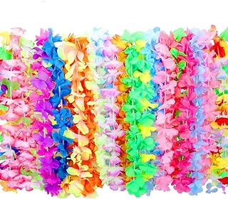 Hawaiian Leis 50 Counts Hawaii Flower Leis for Adults and Kids Tropical Luau Party Decorations