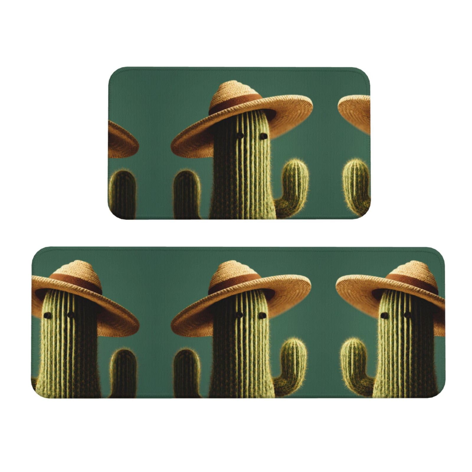 Juego de 2 alfombrillas de cocina con diseño de cactus para llenar de vida tu lavandería y entrada
