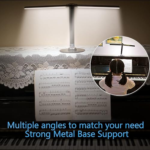 Miniatura 5 de NUNET Lámparas LED de escritorio para oficina en casa, lámpara de piano para piano vertical, lámparas de escritorio de aluminio giratorias con