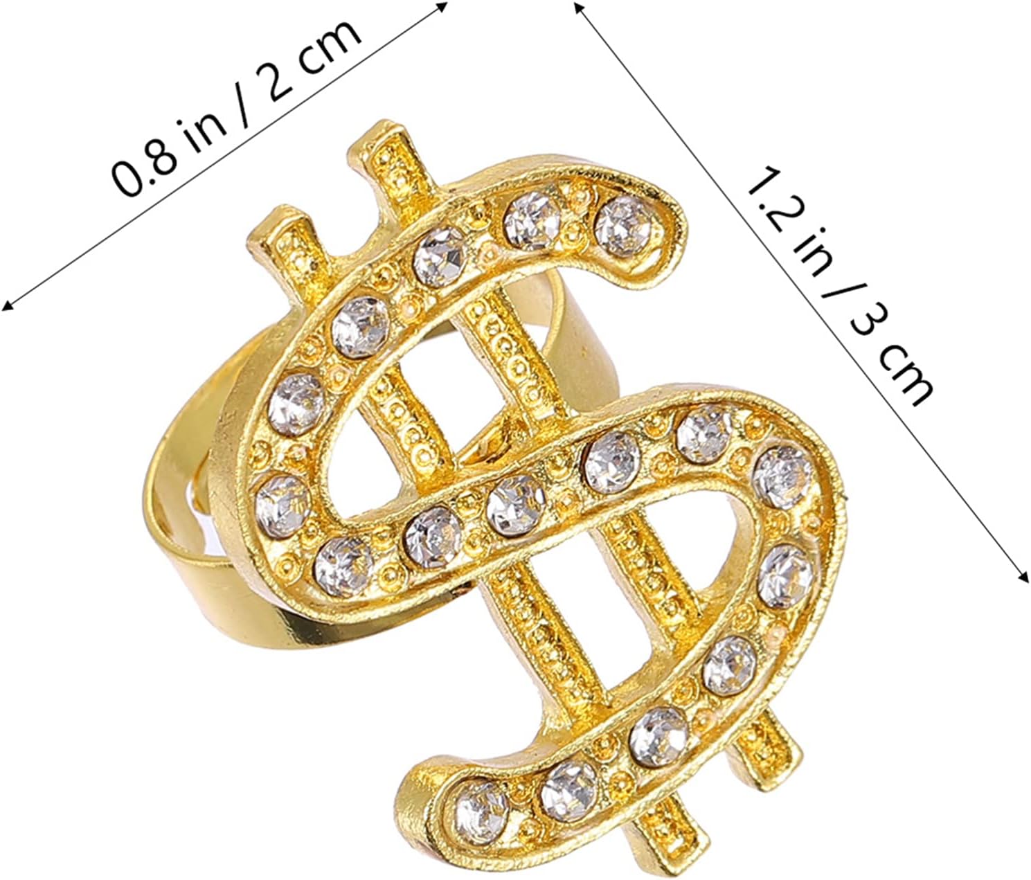 NUOBESTY 3pcs Dollar Sign Ring Hip Hop Dollar Symbol Ring Money Symbol Ring Jewelry for Rapper Punk Costume Props : Clothing, Shoes & Jewelry