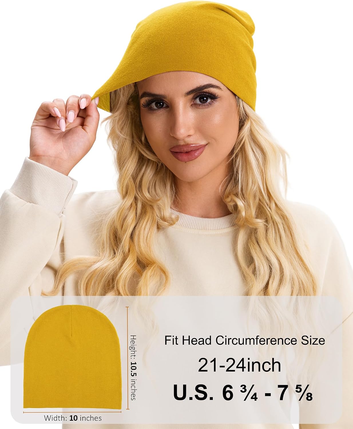 vidsel 100% Cotton Slouchy Beanie for Women Men, Thin Beanies Winter Hat image 5