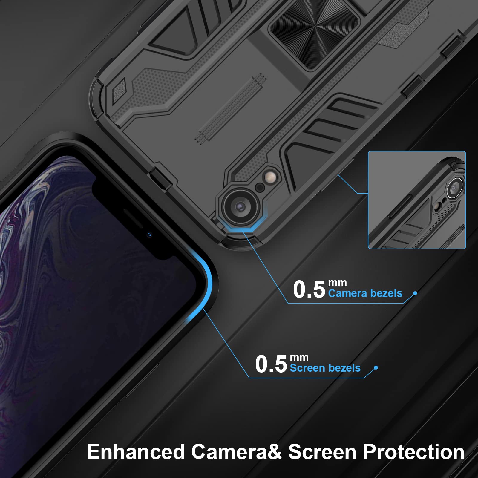 Funda para Xiaomi Redmi Note 15 Pro 5G, Carcasa Antigolpes con Soporte anular metálico, Case Protectora de Grado Militar, Azul — view 245