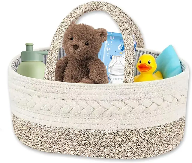 Cesto Muda Fraldas Organizador para Bebé - Cesta Portátil com Compartimentos