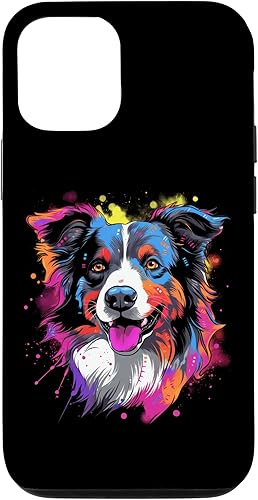 Funda con diseño de salpicaduras de color arcoĂris retro para iPhone 1212 Pro Border Collie Funda con diseño de salpicaduras de color arcoĂris retro para iPhone 1212 Pro Border Collie