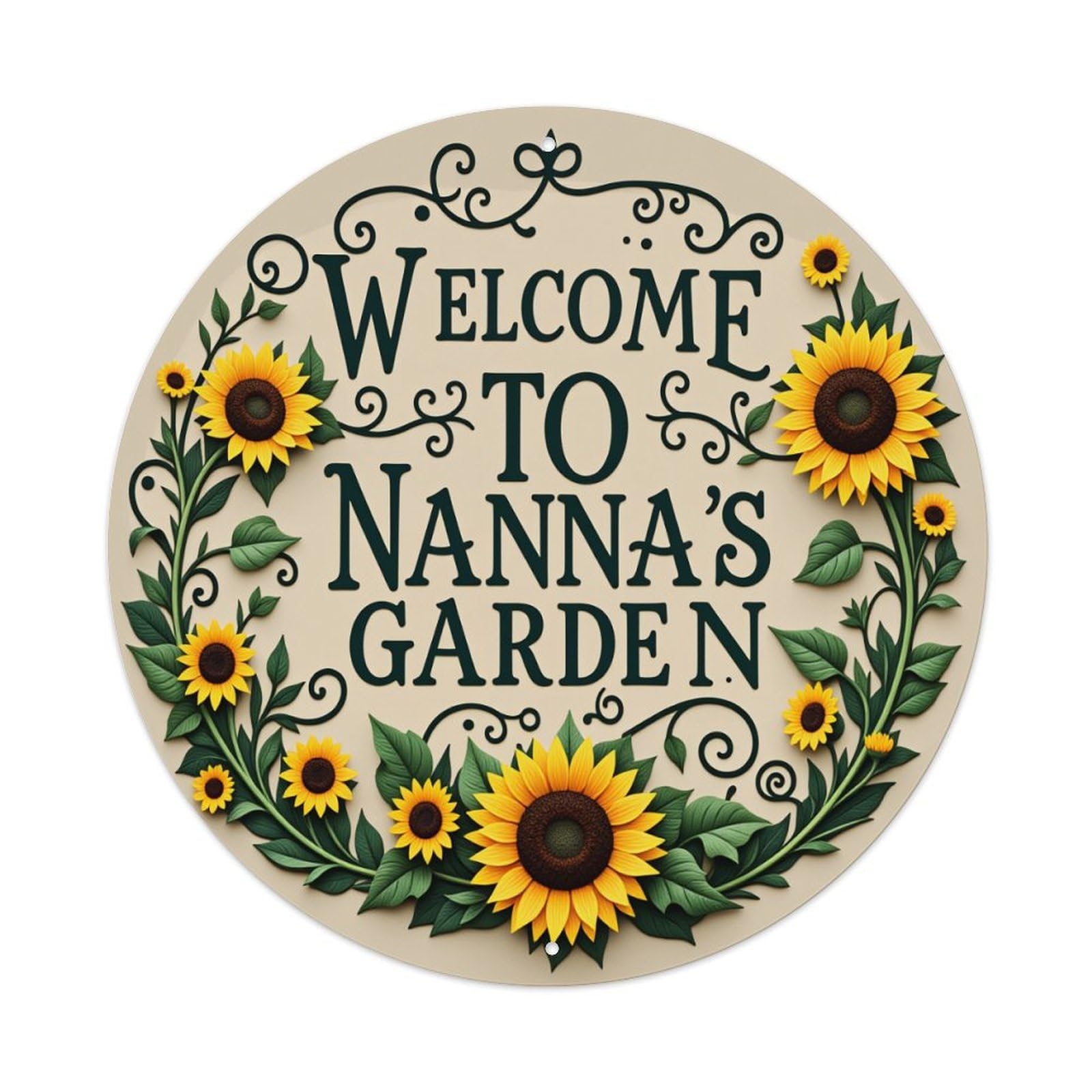 Sunflower Wreath Welcome Sign Tin Sign Vintage Style Home Bar Garden Wall Plaque Decor Metal Poster 8x12 Inch