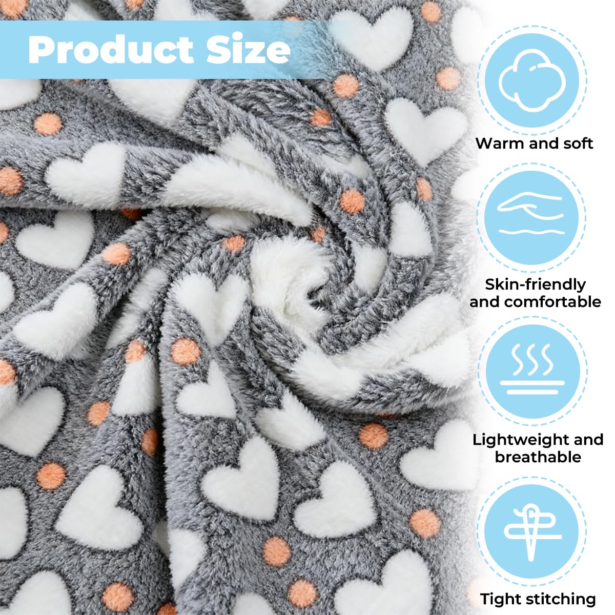 Lot de 3 Couverture pour Chien Chat 40*60 cm, Plaid Polaire pour Chien Chat de Compagnie, couverture Chiens Pelucheuse et Lavable en Flanelle, Petite Couverturee chat pour Chiens, Canapé, Divan, Lit
