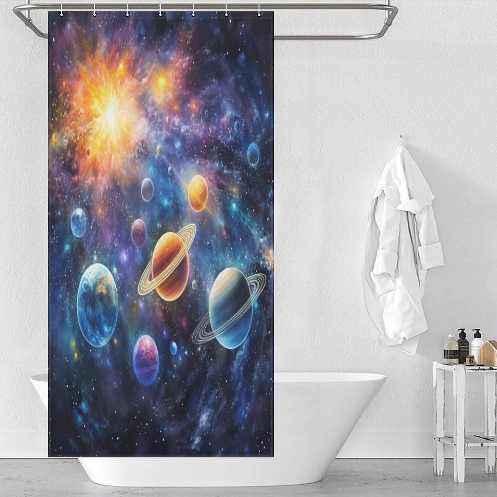 Rideau de douche lavable Le Paradis en polyester imperméable pour baignoire