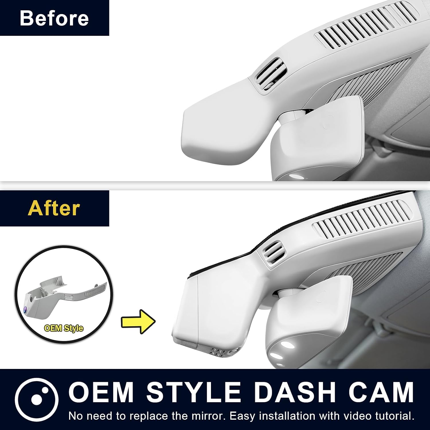 Mangoal 4K Dash Cam Custom fit for Mercedes-Benz GLE(W167/C167) 2020-2025 & GLS(X167) 2020-2025(Model C Gray), 4MATIC, OEM Look, Loop Recording, UHD 2160P Video, App & WiFi, 64GB Card, GPS