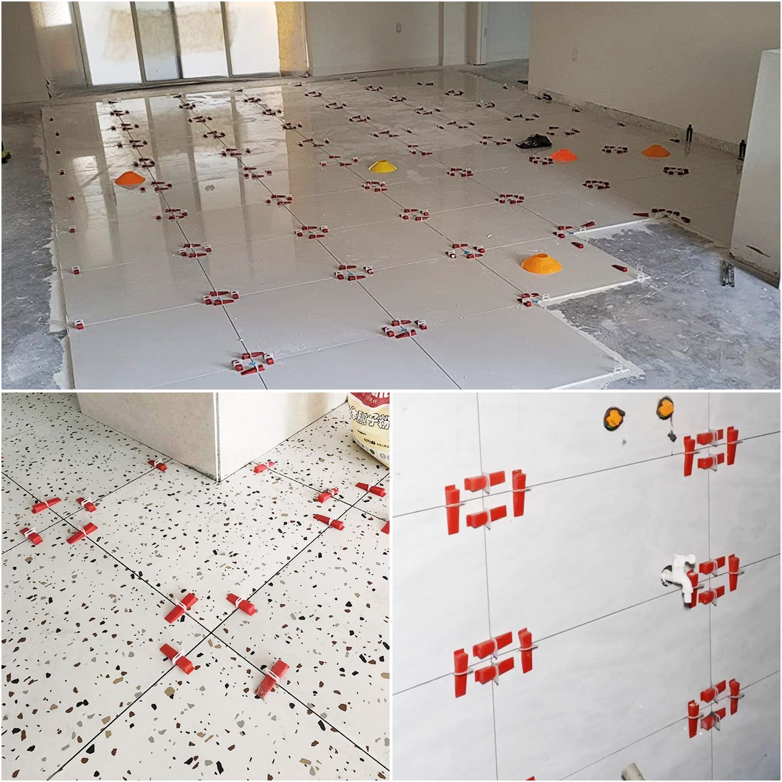 SENENQU 601 Pezzi Distanziatori per Piastrelle 1,5 mm, Cunei per Piastrelle con Pinza Regolabile, Sistema Livellamento per Pavimenti e Pareti, Kit Professionale per Posa Precisa