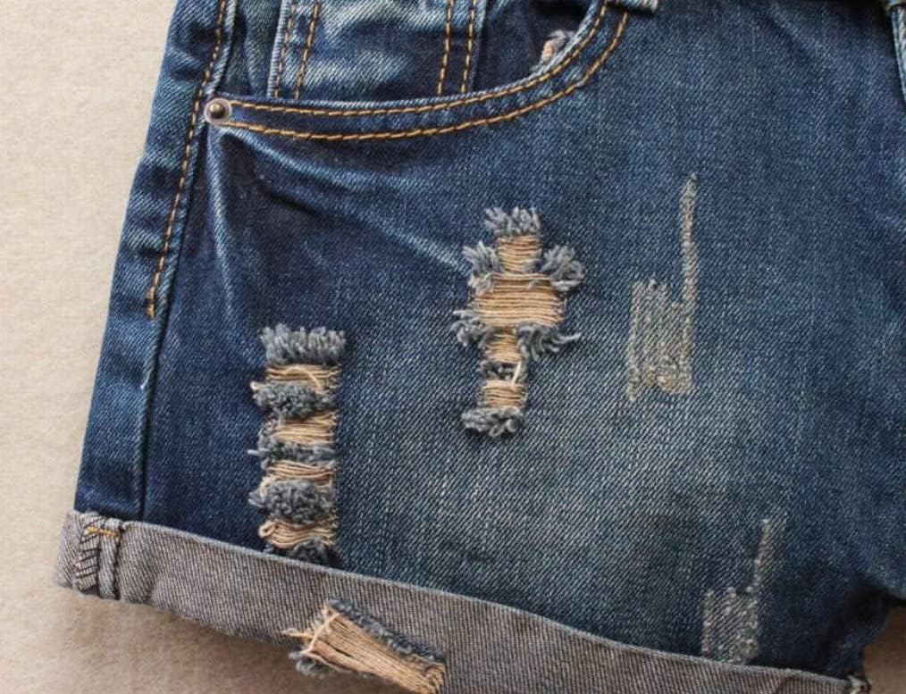 Fensajomon Women's Low Rise Summer Ripped Distressed Frayed Denim Shorts Sexy Jean Dark Blue XXL