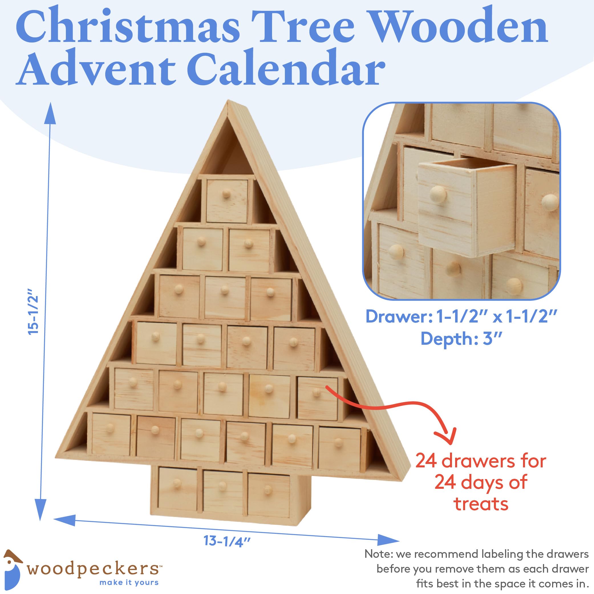 Amazon.co.jp: Woodpeckers クリスマスツリー 木製アドベント