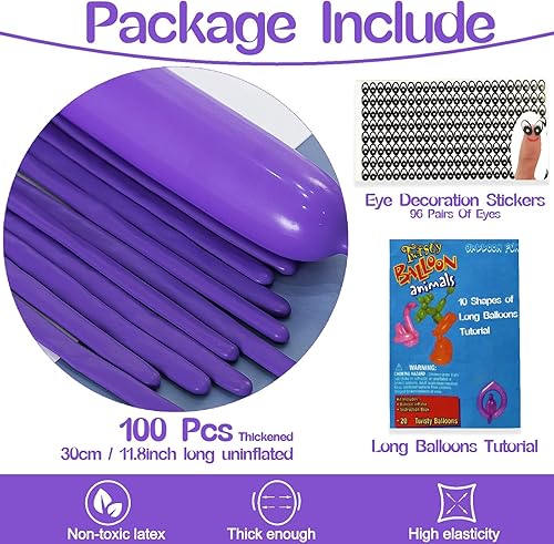 Miniatura 57 de 260 globos de color amarillo limón, paquete de 100 globos largos gruesos para arco, animales, payasos, niños, cumpleaños, fiestas, baby showers