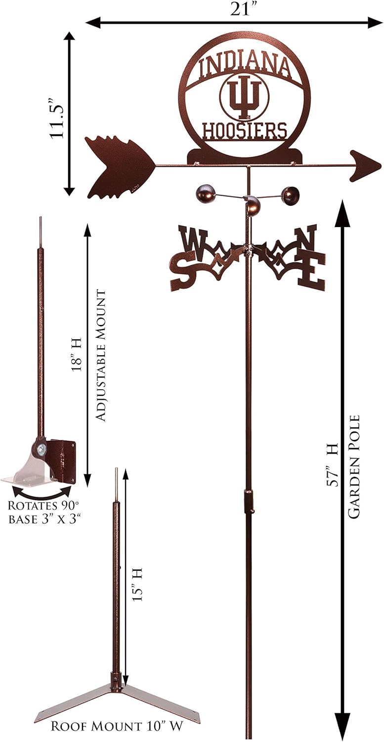 SWEN Products Indiana Hoosiers Weathervane Interchangeable Top Arrow Only