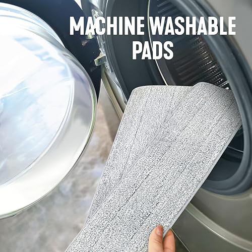 Miniatura 5 de Pine-Sol Mopa plana de microfibra  Herramienta de limpieza de suelos húmedos y secos con 2 almohadillas reutilizables  Multisuperficie para quitar