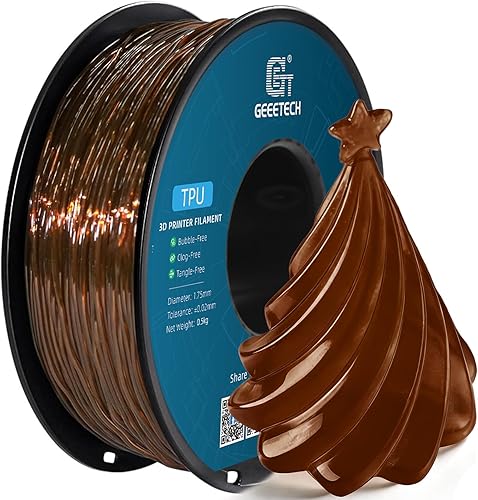 Miniatura 45 de Geeetech Filamento TPU de 1.75mm, Shore 95A – Filamento flexible para impresora 3D con alta elasticidad, carrete de 1KG (2.2lbs), precisión