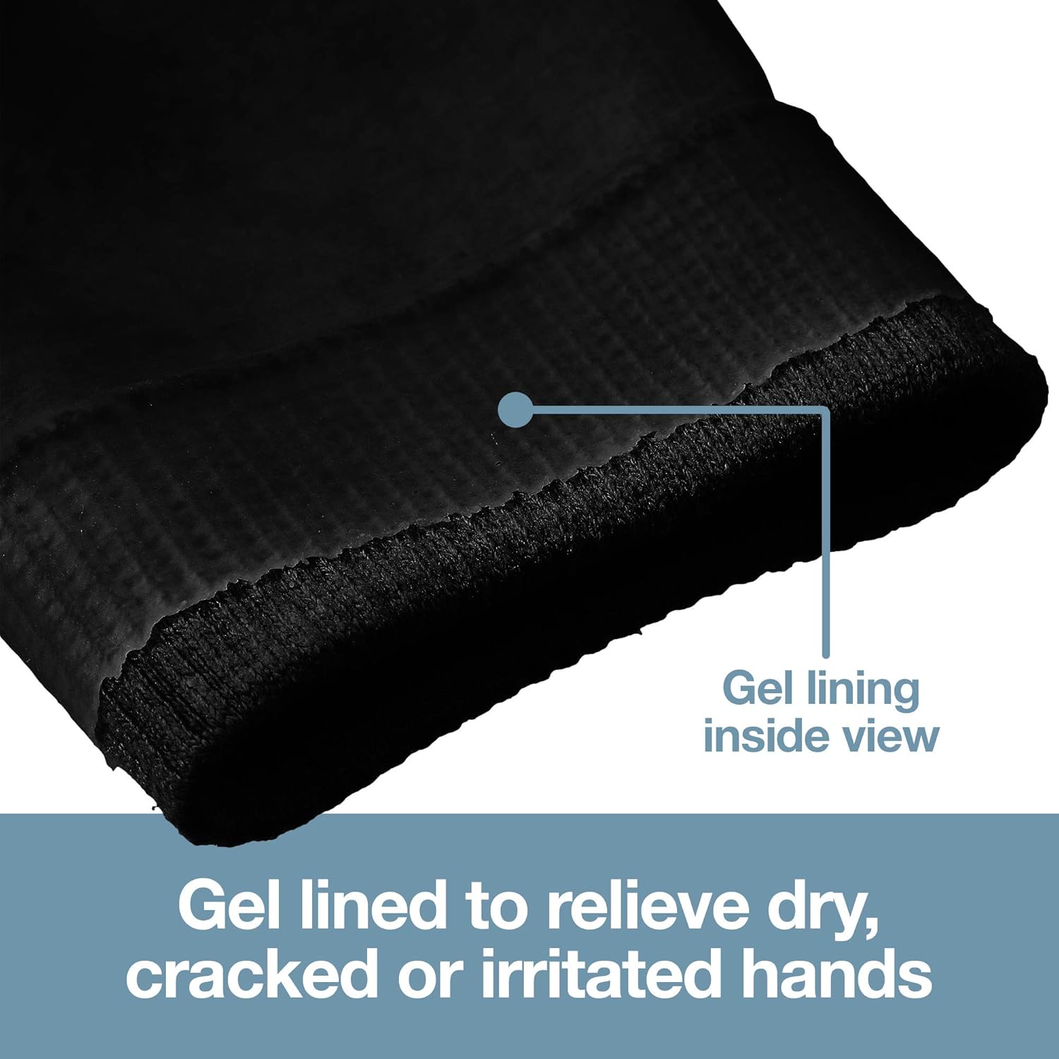 ZenToes Moisturizing Gloves with Gel Lining - Dry Hands Treatment - 1 Pair Hydrating Cracked Hand Healing Gloves - Repair Rough, Chapped Skin Overnight (Cotton Black) : Beauty & Personal Care