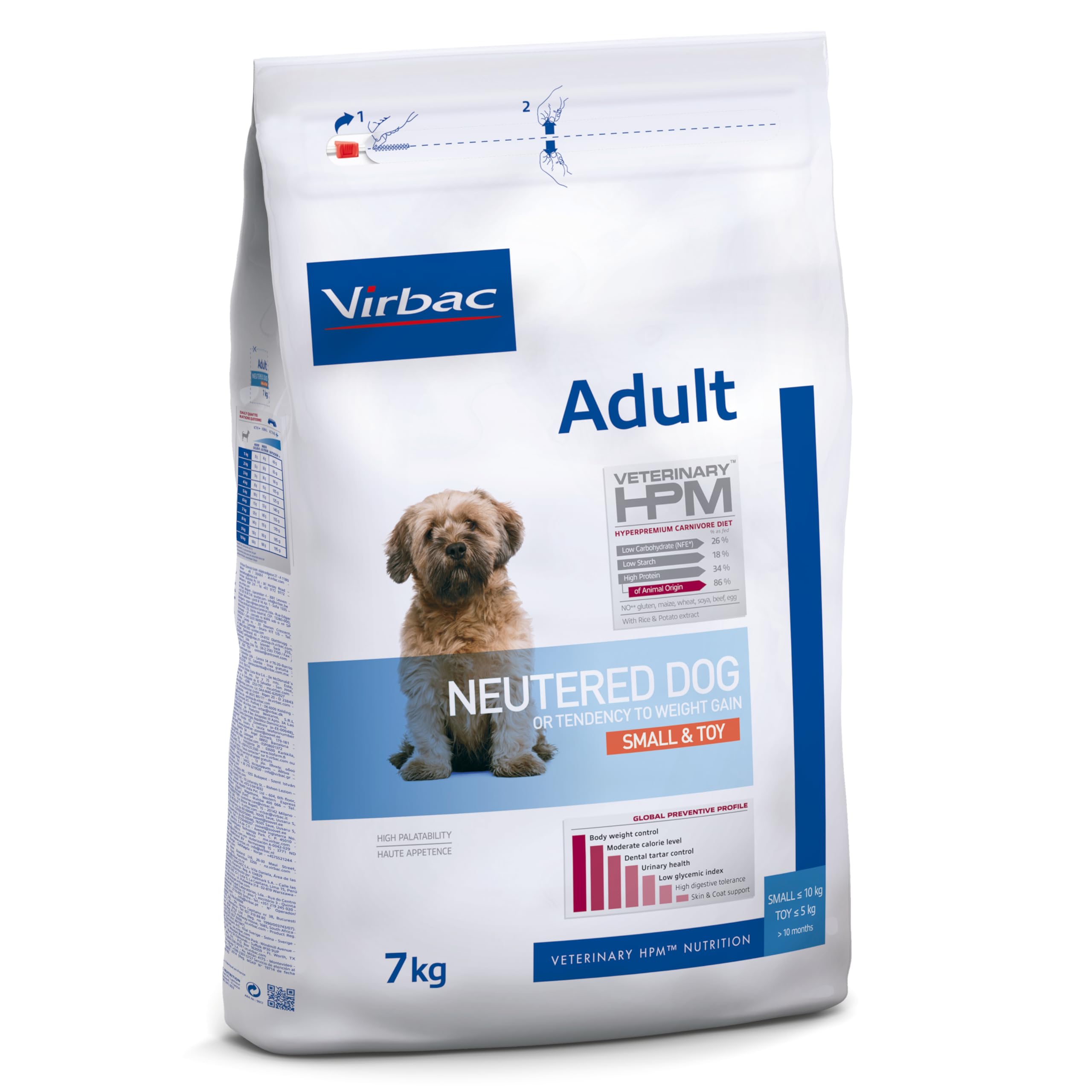 Virbac Veterinary HPM Vet Dog Ad Neutered S & Toy Nourriture pour Chien 7 kg