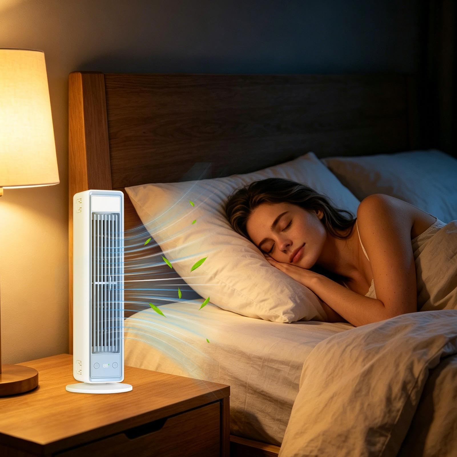 Generico Ventilatore a Torre Senza Pale per la Camera da Controllo touch | Ventilatore A Pianta Portatile Per Camera Da Per Dormitorio Ufficio Appartamento Soggiorno Ristorante