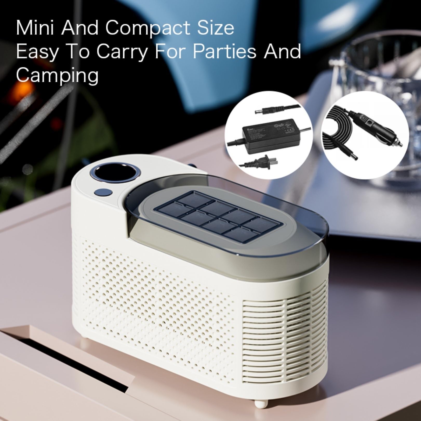 Portable Countertop Ice Maker Machine, 8 Cubes In 10 Mins, Compact Mini Ice Maker For Home Kitchen Office Bar Party(White) on Fridge.com - View 4