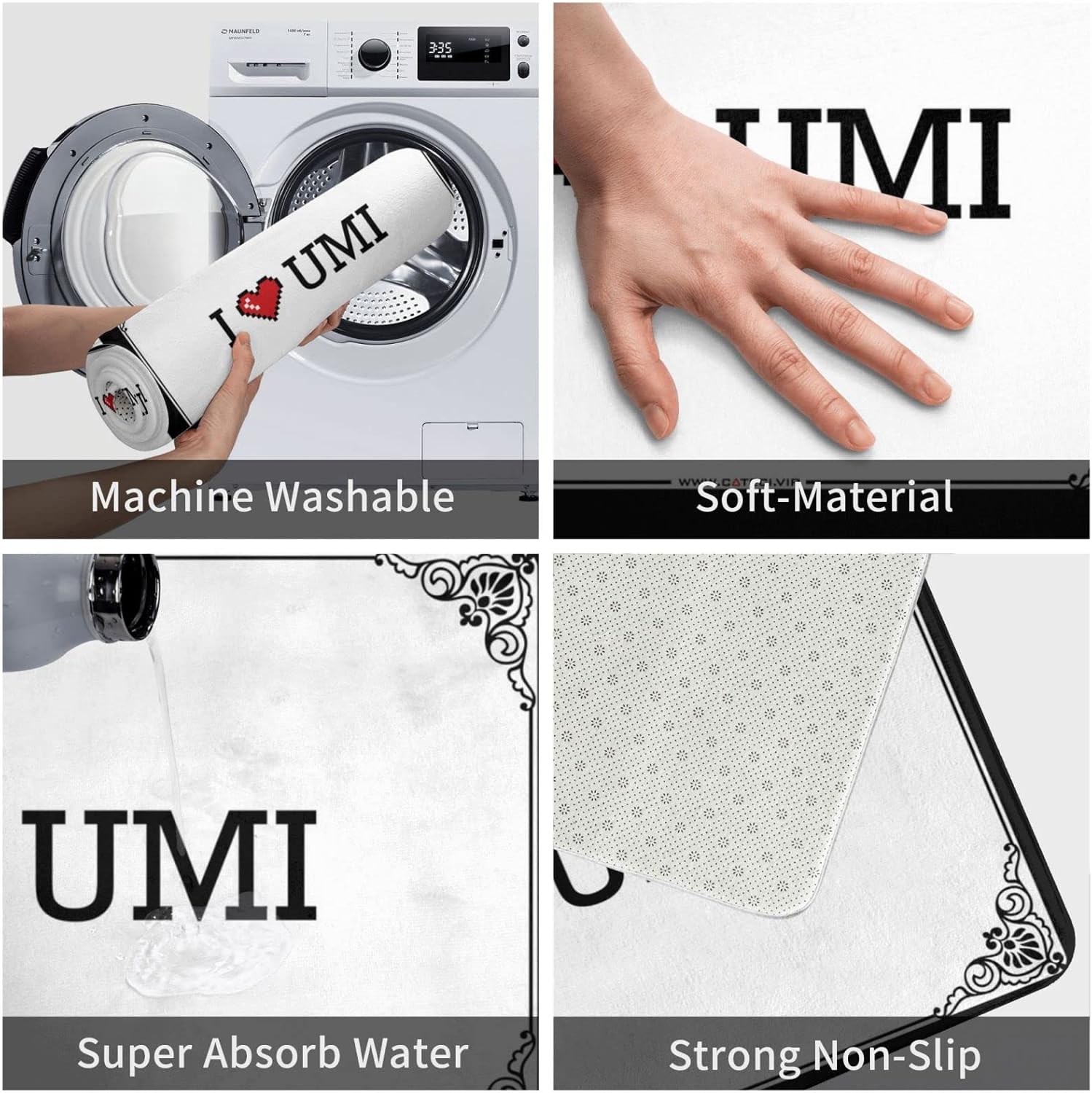 Plain Doormat for Crafts I Love Umi Doormat Welcome Mats Funny Desk Floor Mat (Color : Colour, Size : 65X90CM)