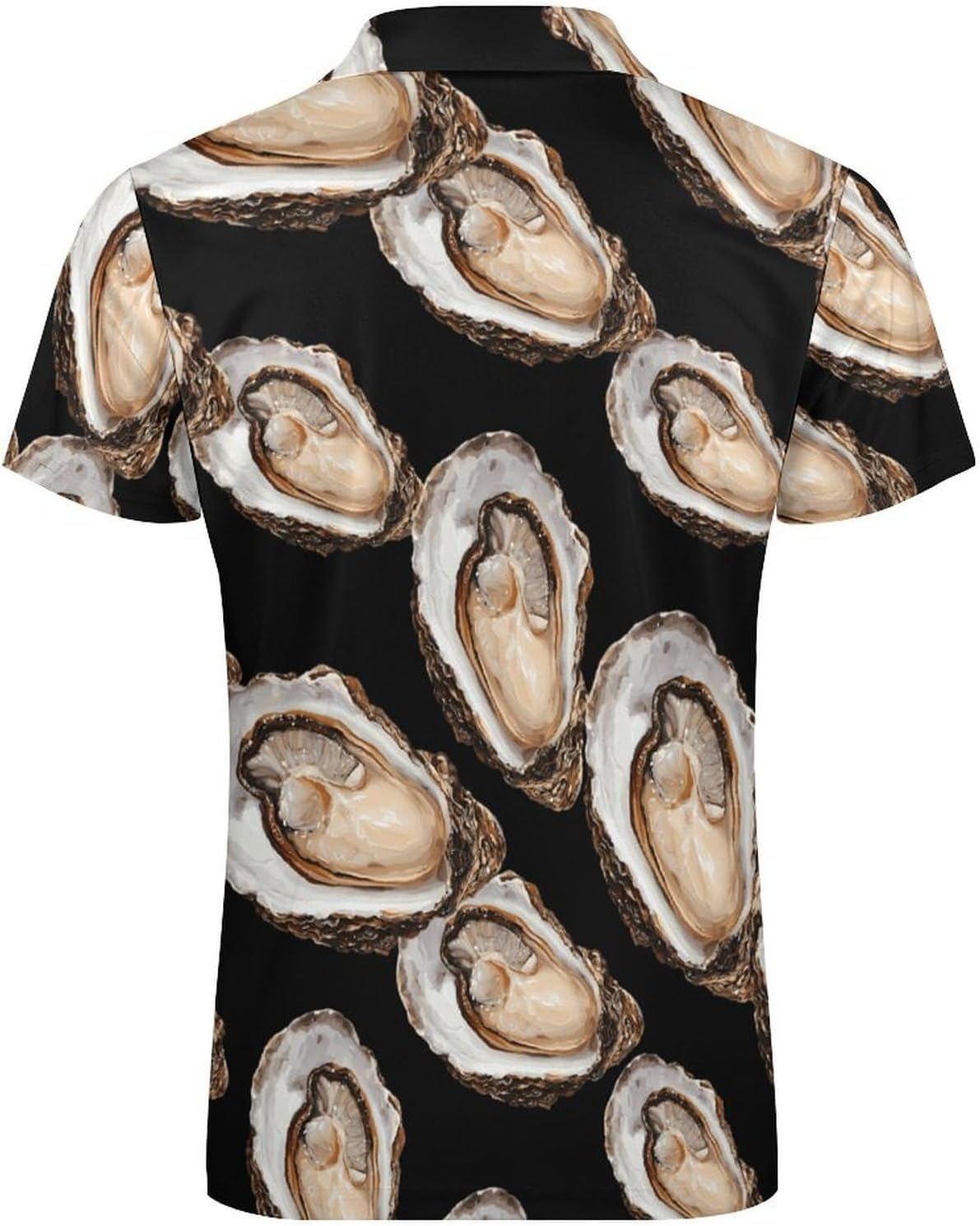 Oyster Shell Polo Shirts for Men Short Sleeve Athletic Golf Tees Tops | Casual Summer Zippered V Neck Mens T-shirts Sports Quick Dry Tennis