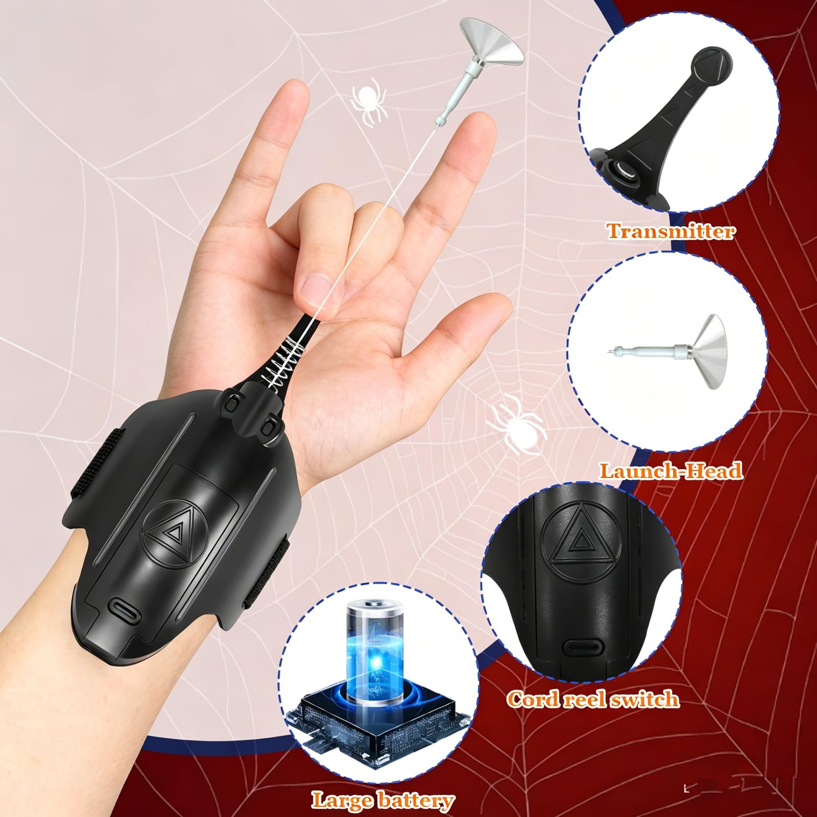 Amazon.com: Flustime Spider Web Shooter 3.0 - Upgraded LED Dual