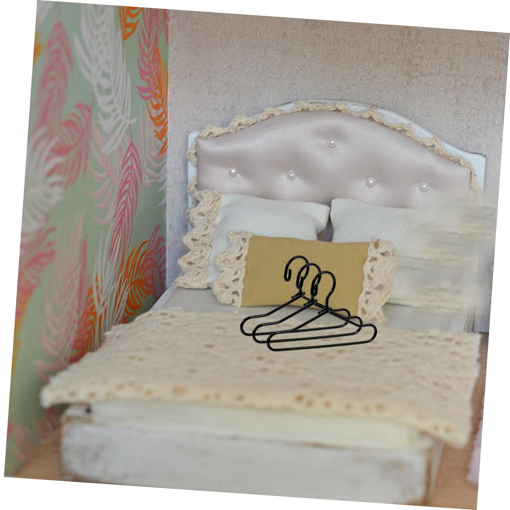 HEMOTON 3sets Doll Clothes Hanger Doll Hangers Doll Clothes Rack Miniature Dollhouse Furniture Doll Coat Hangers Doll Dresses Hangers Miniature Clothes Hangers Metal Black 55pcs*3
