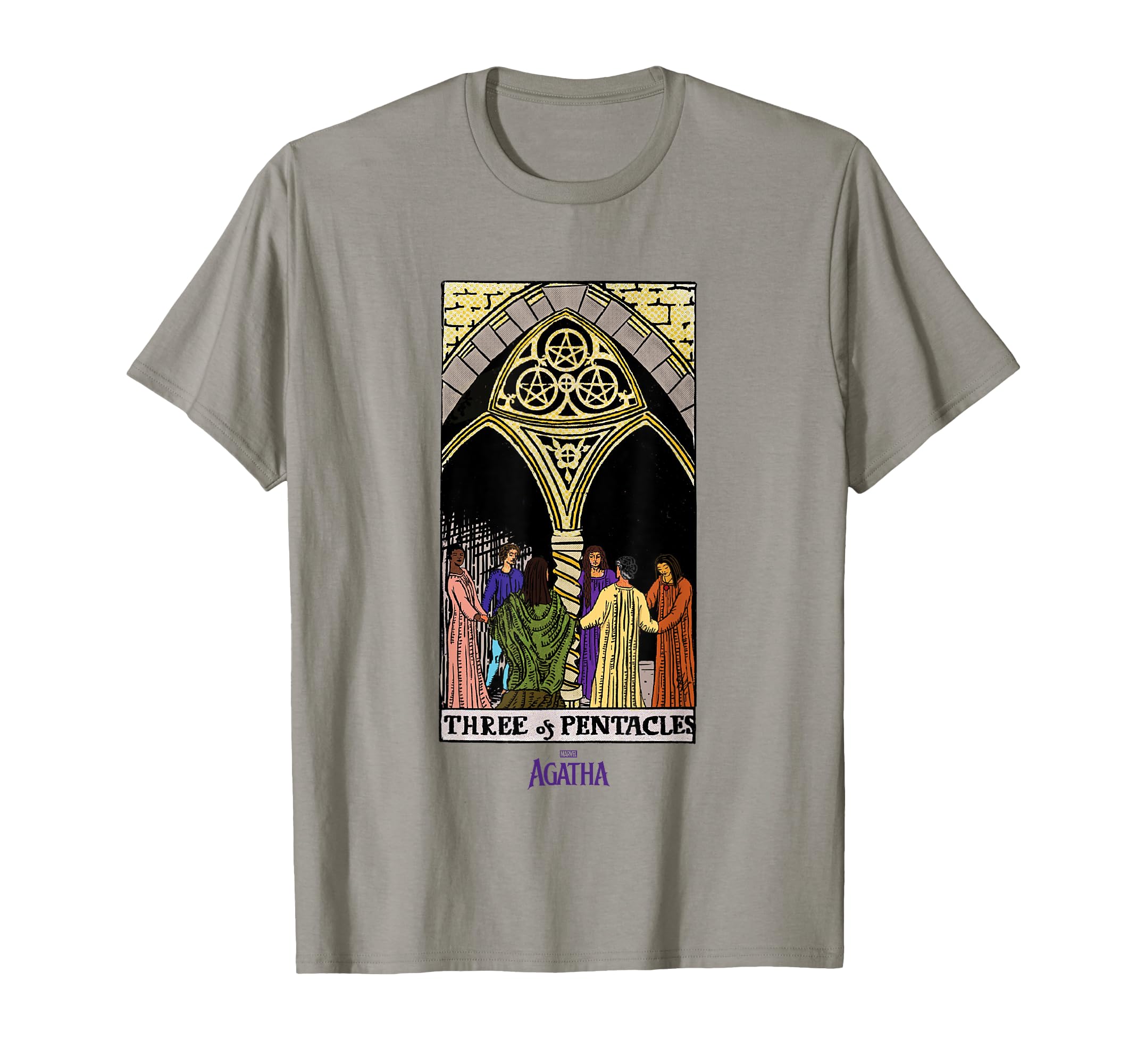 MarvelAgatha All Along Three Of Pentacles Vintage Tarot T-Shirt