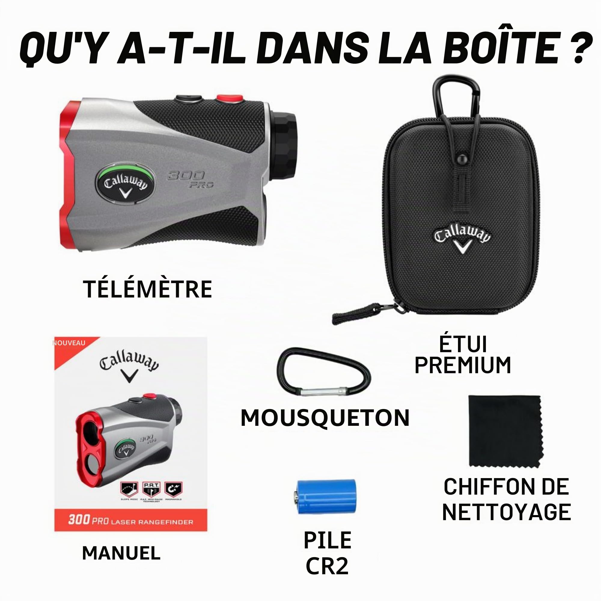 Callaway 350 Pro Slope Laser Télémètre de golf Gris/rouge