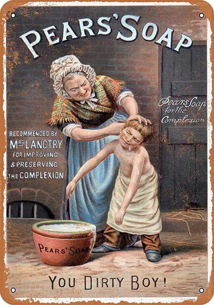 Yelacecca 1889 Pears' Soap Lookwall Decor Funny Vintage Metal Sign Poster 8X12 Inches