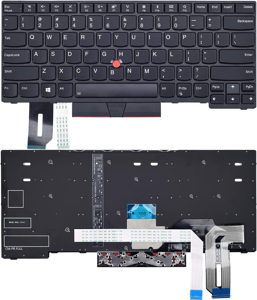 Replacement Keyboard for ThinkPad T480S T490 T495 E480 E490 E495 L380 L390 L480 L490 Series Laptop with Backlit US Layout